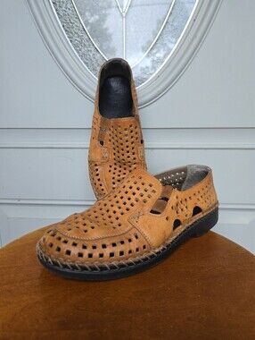 Rieker Leather Perforated Leather Mules
